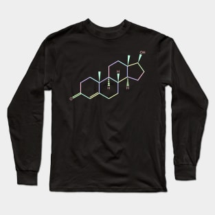 Testosterone Kawaii Pastel Rainbow Molecule Long Sleeve T-Shirt